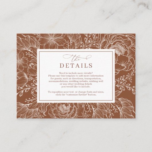 ミニマリストテラコッタボタニッ結婚タル詳細 エンクロージャーカード (正面)