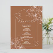 ミニマリストテラコッタボヘミアンバーントオレンジの結婚式 メニュー (スタンド正面)