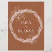 ミニマリストテラコッタボヘミアンバーントオレンジの結婚式 メニュー (裏面)