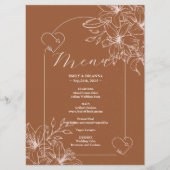 ミニマリストテラコッタボヘミアンバーントオレンジの結婚式 メニュー (正面)