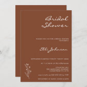 ミニマリストテラコッタボヘミアンブライダルシャワー 招待状 (正面/裏面)