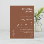 ミニマリストテラコッタボヘミアンリハーサルディナー 招待状 (スタンド正面)