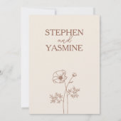 ミニマリストテラコッタボホウェディング招待状 招待状 (裏面)