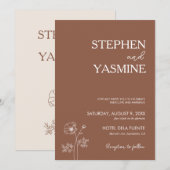 ミニマリストテラコッタボホウェディング招待状 招待状 (正面/裏面)