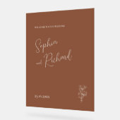 ミニマリストテラコッタボホボタニカル結婚ズ アクリルサイン (傾斜)