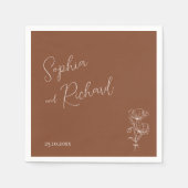 ミニマリストテラコッタボホボタニカル結婚ズ スタンダードカクテルナプキン (正面)