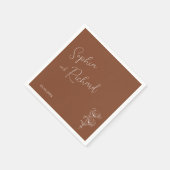 ミニマリストテラコッタボホボタニカル結婚ズ スタンダードカクテルナプキン (角)