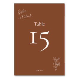 ミニマリストテラコッタボホボタニカル結婚ズ テーブルナンバー