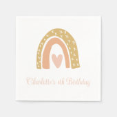 ミニマリストテラコッタボホレインボーバースデーパーティー スタンダードカクテルナプキン (正面)