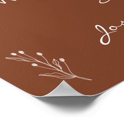 ミニマリストテラコッタモチーフウェルカム結婚ーズ ポスター (角)