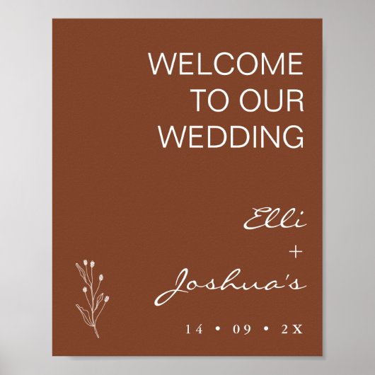 ミニマリストテラコッタモチーフウェルカム結婚ーズ ポスター (正面)