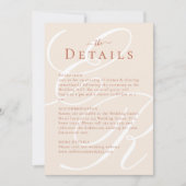 ミニマリストテラコッタモノグラム結婚ズ詳細 招待状 (正面)