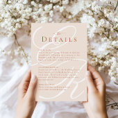 ミニマリストテラコッタモノグラム結婚ズ詳細 招待状