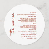 ミニマリストテラコッタラウンド結婚のメニュー メニュー (正面)