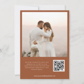 ミニマリストテラコッタラストQRコード秋の結婚式 招待状 (裏面)