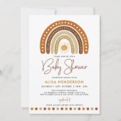 ミニマリストテラコッタレインボーサンシャインベビーシャワー 招待状 (正面)