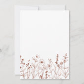 ミニマリストテラコッタワイルドフラワーブライダルシャワー 招待状 (裏面)