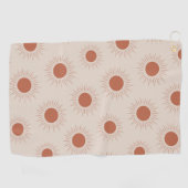 ミニマリストテラコッタ抽象芸術ボーホサンパターン ゴルフタオル (横)