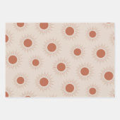 ミニマリストテラコッタ抽象芸術ボーホサンパターン ラッピングペーパーシート (正面2)