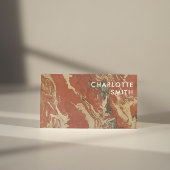 ミニマリストテラコッタ水の色ブラウンQRコード 名刺