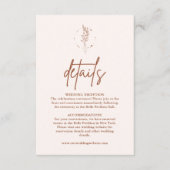 ミニマリストテラコッタ焼きオレンジボホ結婚ズ エンクロージャーカード (正面)