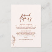 ミニマリストテラコッタ焼きオレンジボホ結婚ズ エンクロージャーカード (正面)