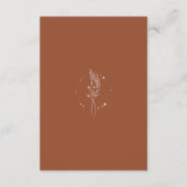 ミニマリストテラコッタ焼きオレンジボホ結婚ズ エンクロージャーカード (裏面)