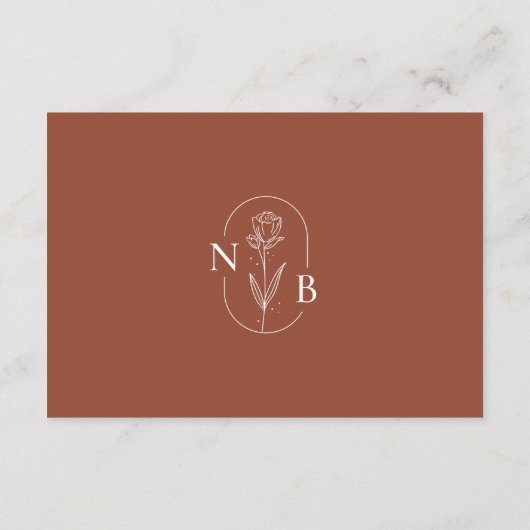 ミニマリストテラコッタ焼きオレンジボホ結婚ズ エンクロージャーカード (裏面)