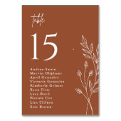 ミニマリストテラコッタ焼きオレンジボホ結婚ズ テーブルナンバー (正面)