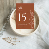 ミニマリストテラコッタ焼きオレンジボホ結婚ズ テーブルナンバー