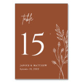 ミニマリストテラコッタ焼きオレンジボホ結婚ズ テーブルナンバー (正面)