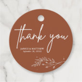 ミニマリストテラコッタ焼きオレンジボホ結婚ズ フェイバータグ (正面)