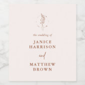 ミニマリストテラコッタ焼きオレンジボホ結婚ズ ワインラベル (シングルラベル)