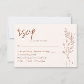 ミニマリストテラコッタ焼きオレンジボホ結婚ズ 出欠カード (正面)