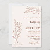 ミニマリストテラコッタ焼きオレンジボホ結婚ズ 招待状 (正面)