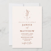 ミニマリストテラコッタ焼きオレンジボホ結婚ズ 招待状 (正面)