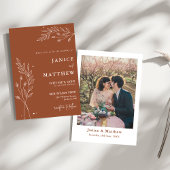 ミニマリストテラコッタ焼きオレンジボホ結婚ズ 招待状