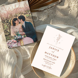 ミニマリストテラコッタ焼きオレンジボホ結婚ズ 招待状