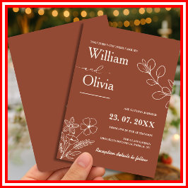 ミニマリストテラコッタ焼きオレンジボホ結婚ズ 招待状