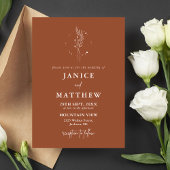 ミニマリストテラコッタ焼きオレンジボホ結婚ズ 招待状