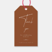 ミニマリストテラコッタ結婚式の引き出物サンキューギフト ギフトタグ (正面)