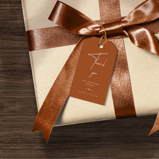 ミニマリストテラコッタ結婚式の引き出物サンキューギフト ギフトタグ