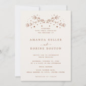 ミニマリストテラコッタ結婚式招待状 招待状 (正面)