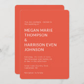 ミニマリストテラコッタ結婚式招待状 招待状 (正面/裏面)