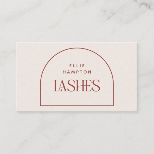 ミニマリストテラコッタ&クリームアーチ美しいラッシュズ 名刺 (正面)