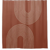 ミニマリストテラコッタ  シャワーカーテン (正面)