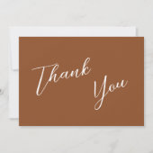 ミニマリストテラコッタ&ホワイトシンプル結婚ズ サンキューカード (正面)