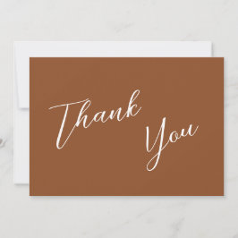 ミニマリストテラコッタ&ホワイトシンプル結婚ズ サンキューカード