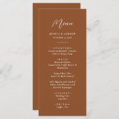 ミニマリストテラコッタ&ホワイトシンプル結婚ズ メニュー (正面/裏面)