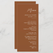 ミニマリストテラコッタ&ホワイトシンプル結婚ズ メニュー (正面/裏面)